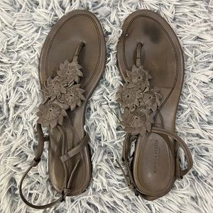 Bottega Veneta Floral Sandals Gray Size 40
